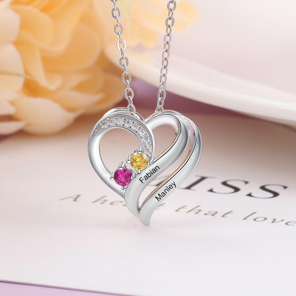 Sterling Silver Jewelry for Women Heart Shaped Pendant - Personalized Jewel