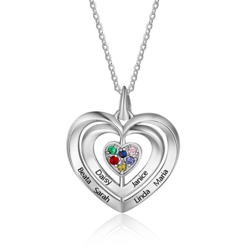 Sterling Silver Necklace for Women- Personalized Jewelry for Women- Fine Jewelry for Girls- Custom Heart Pendant for Ladies - Personalized Jewel