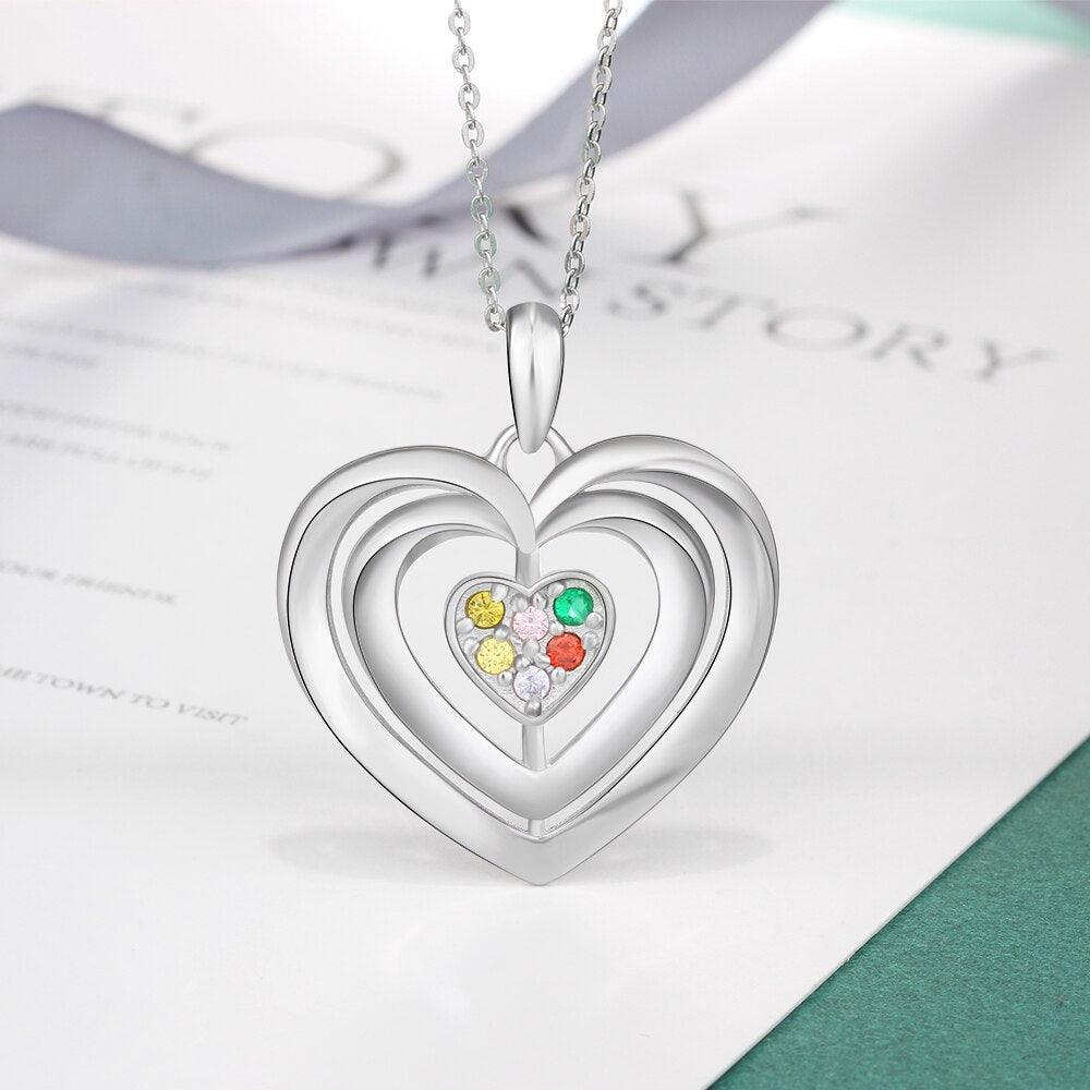 Sterling Silver Necklace for Women- Personalized Jewelry for Women- Fine Jewelry for Girls- Custom Heart Pendant for Ladies - Personalized Jewel