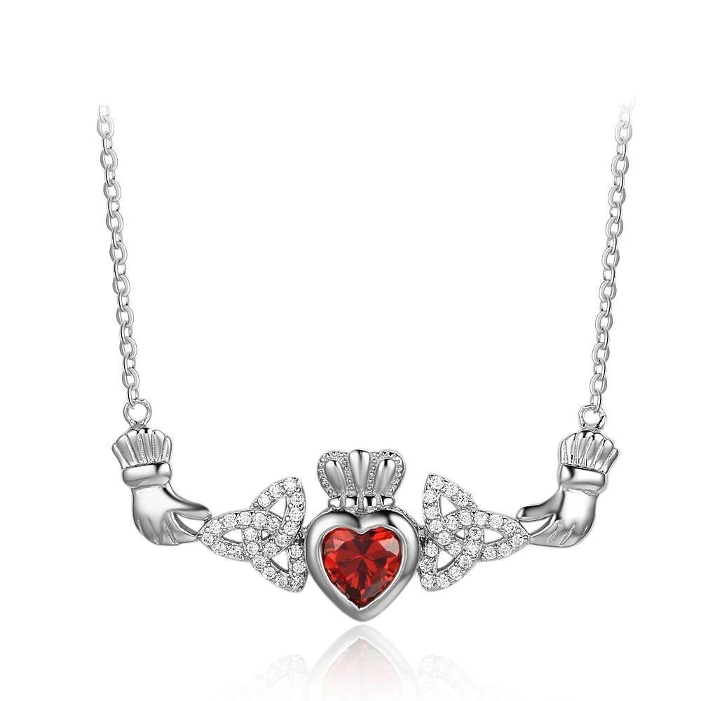 Sterling Silver Necklace with Personalized Birthstones- Cute Pendant for Women - Personalized Jewel