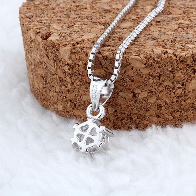 Sterling Silver Necklaces for Women - Zirconia Stone Stud Necklace for Women - Round Stone Chain Necklace - Personalized Jewel