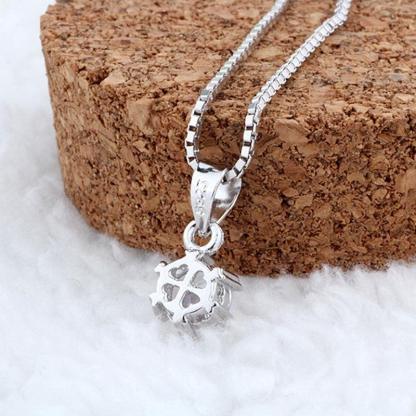 Sterling Silver Necklaces for Women - Zirconia Stone Stud Necklace for Women - Round Stone Chain Necklace - Personalized Jewel