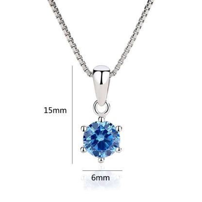 Sterling Silver Necklaces for Women - Zirconia Stone Stud Necklace for Women - Round Stone Chain Necklace - Personalized Jewel