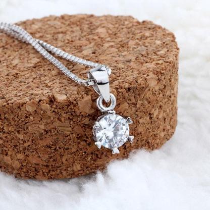 Sterling Silver Necklaces for Women - Zirconia Stone Stud Necklace for Women - Round Stone Chain Necklace - Personalized Jewel