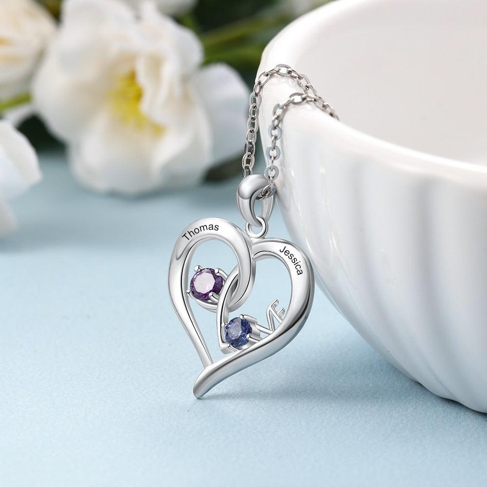 Sterling Silver Personalized Jewellery for Women, Birthstone Engraved Jewellery for Women, Engraved Accessories for Women - Personalized Jewel