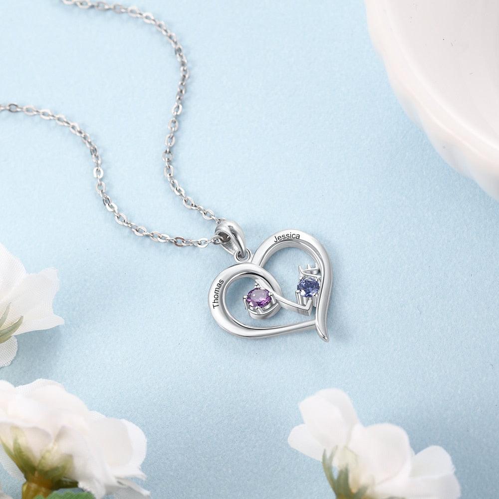 Sterling Silver Personalized Jewellery for Women, Birthstone Engraved Jewellery for Women, Engraved Accessories for Women - Personalized Jewel