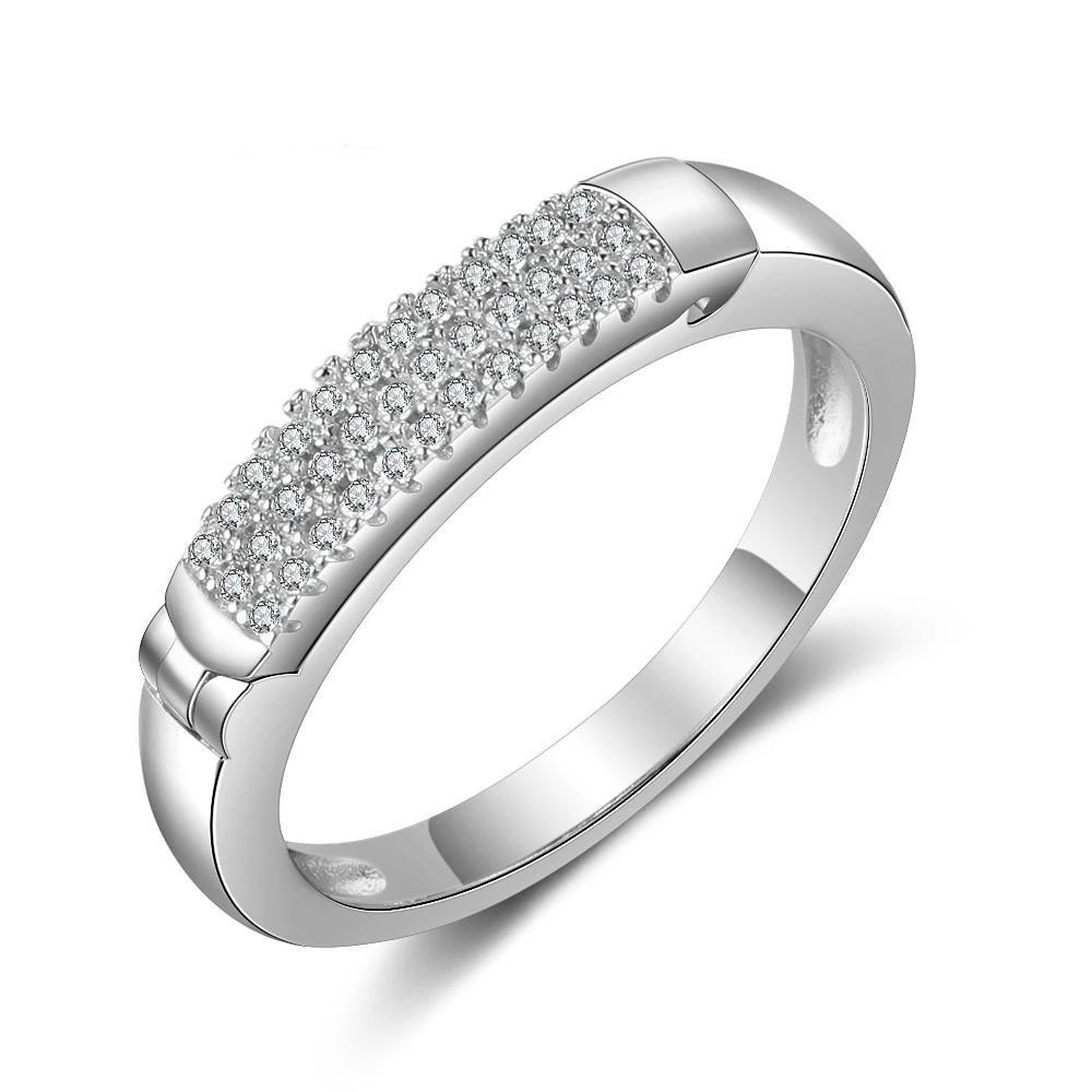 Sterling Silver Personalized Name Ring Engraved Custom Full Zirconia Paved Promise Rings for Women Silver Jewelry - Personalized Jewel