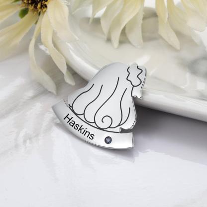 Sterling Silver Preteen Girl Pin- Personalized Birthstone and Name Engraving Broach for Girls - Personalized Jewel