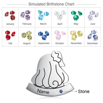Sterling Silver Preteen Girl Pin- Personalized Birthstone and Name Engraving Broach for Girls - Personalized Jewel