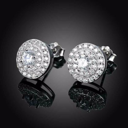 Sterling Silver Stud Earrings for Women- Cubic Zirconia Wedding Jewelry for Women- Luxurious Earrings for Women - Personalized Jewel