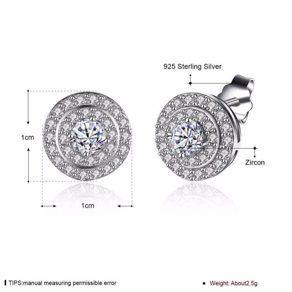Sterling Silver Stud Earrings for Women- Cubic Zirconia Wedding Jewelry for Women- Luxurious Earrings for Women - Personalized Jewel