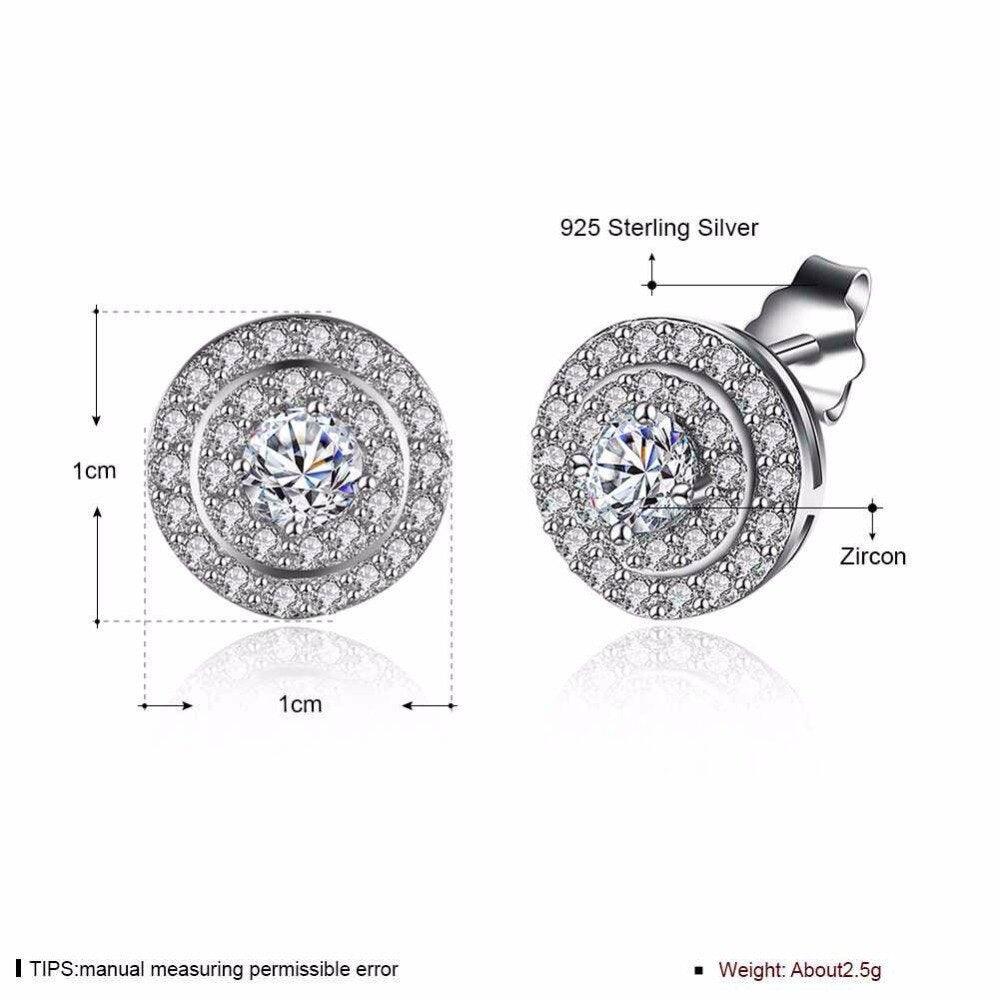 Sterling Silver Stud Earrings for Women- Cubic Zirconia Wedding Jewelry for Women- Luxurious Earrings for Women - Personalized Jewel