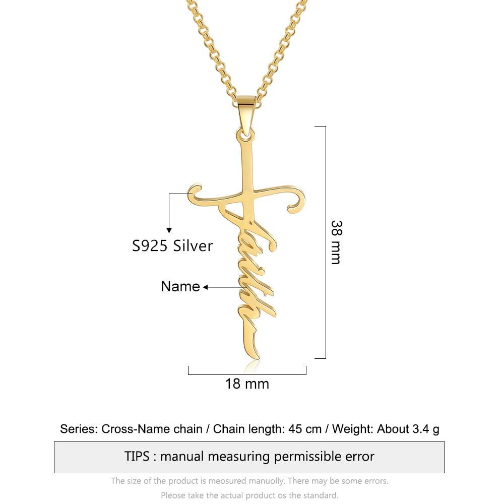 Sterling Silver Vertical Nameplate Necklace- Customized Necklace for Women- Gold Jewelry for Women- Vertical Nameplate Jewelry for Women - Personalized Jewel