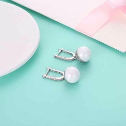 Sterling Silver Zirconia Earrings for Women- Accessory Gift for Women- Ceramic Earrings for Girls- Jewelry for Women - Personalized Jewel