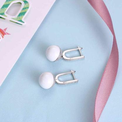 Sterling Silver Zirconia Earrings for Women- Accessory Gift for Women- Ceramic Earrings for Girls- Jewelry for Women - Personalized Jewel