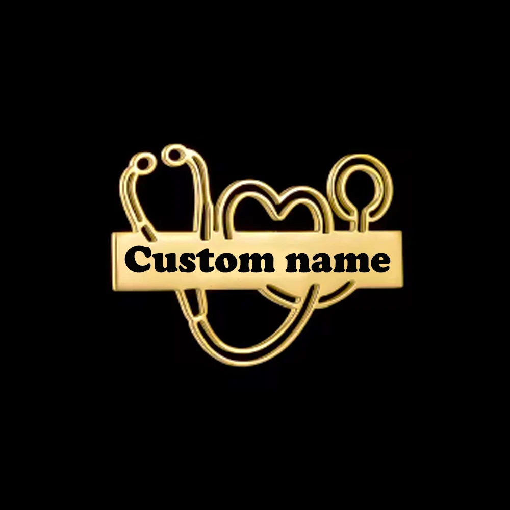 Personalized Name Pin Stainless Steel Letter Brooch