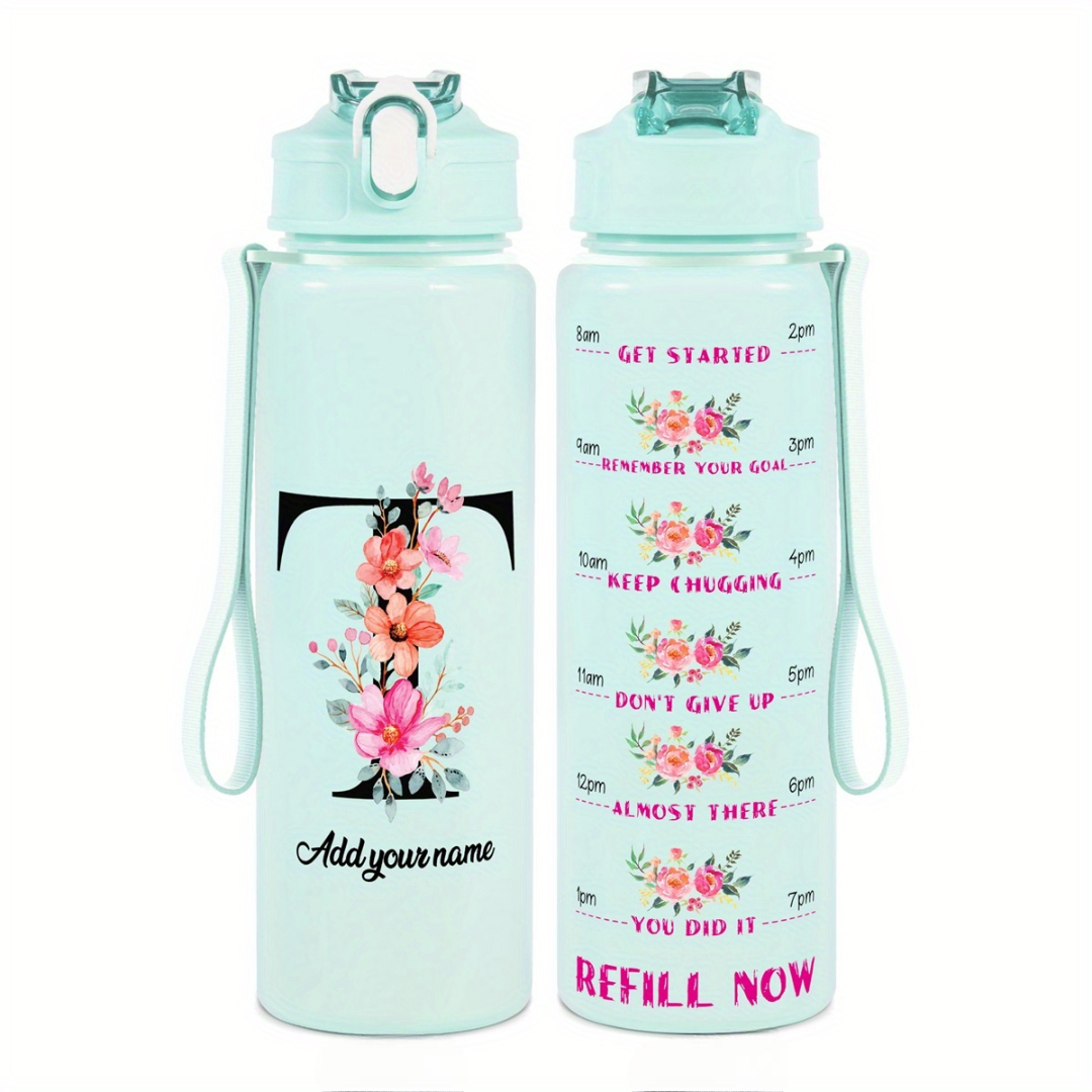 Personalized Water Tracker Bottle With Custom Name