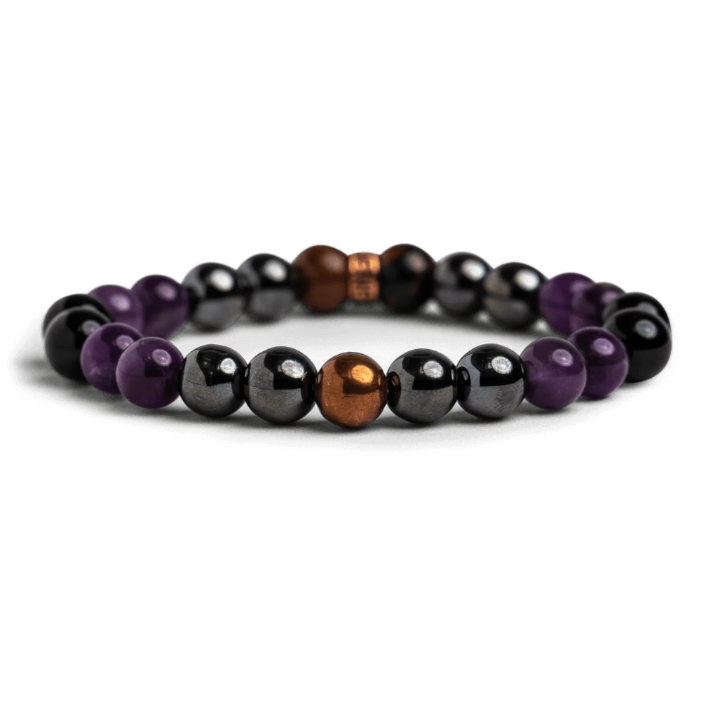 Hematite And Amethyst Bracelet-Personalized Jewels