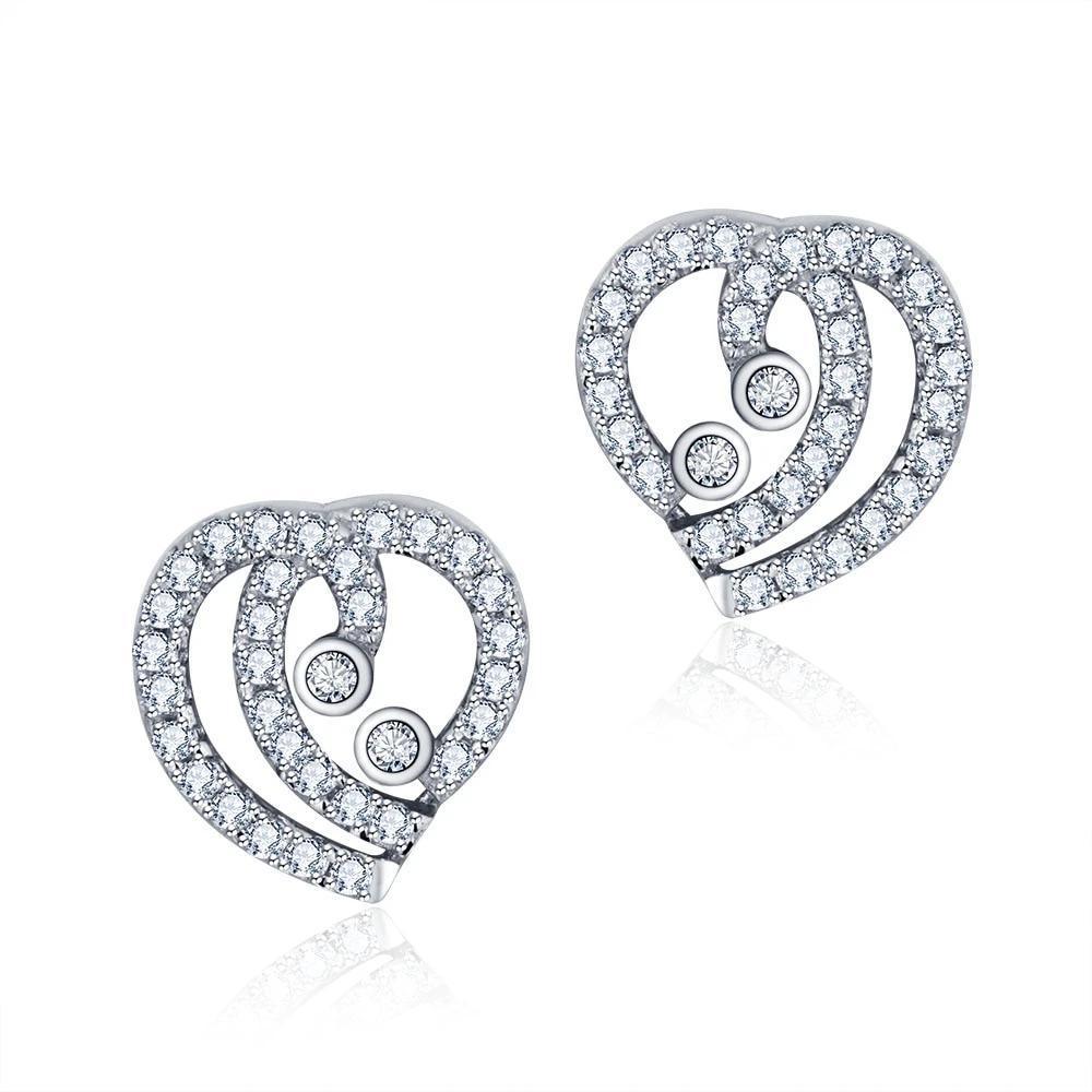 Trendy 925 Sterling Silver Party Stud Earrings with Cubic Zirconia, Trendy Earring Accessories for Women - Personalized Jewel