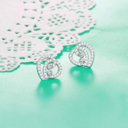 Trendy 925 Sterling Silver Party Stud Earrings with Cubic Zirconia, Trendy Earring Accessories for Women - Personalized Jewel