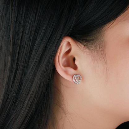Trendy 925 Sterling Silver Party Stud Earrings with Cubic Zirconia, Trendy Earring Accessories for Women - Personalized Jewel