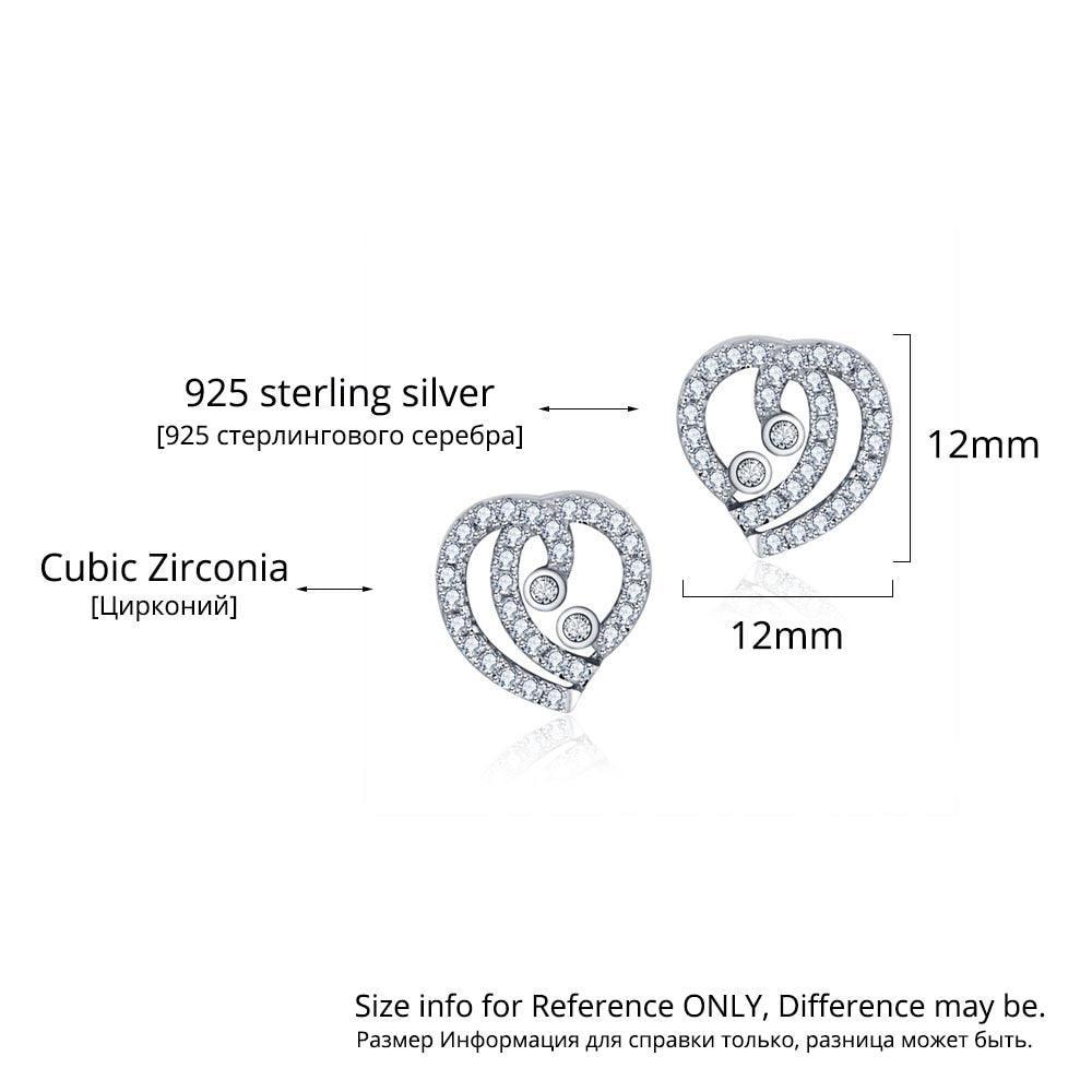 Trendy 925 Sterling Silver Party Stud Earrings with Cubic Zirconia, Trendy Earring Accessories for Women - Personalized Jewel