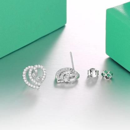 Trendy 925 Sterling Silver Party Stud Earrings with Cubic Zirconia, Trendy Earring Accessories for Women - Personalized Jewel