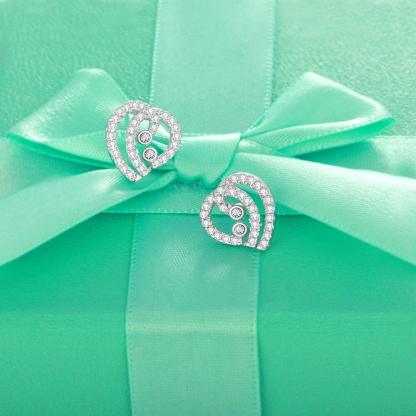Trendy 925 Sterling Silver Party Stud Earrings with Cubic Zirconia, Trendy Earring Accessories for Women - Personalized Jewel