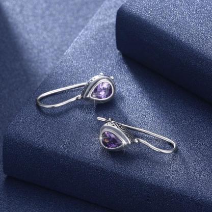 Trendy & Classy 925 Sterling Silver Drop Earrings for Women with Cubic Zirconia Decoration - Personalized Jewel