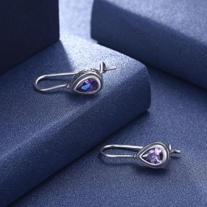 Trendy & Classy 925 Sterling Silver Drop Earrings for Women with Cubic Zirconia Decoration - Personalized Jewel