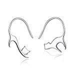 Trendy Fashion Jewelry Cute Cat Stud Earrings, Hypoallergenic Silver Color Metal, Jewelry Gift for Women - Personalized Jewel