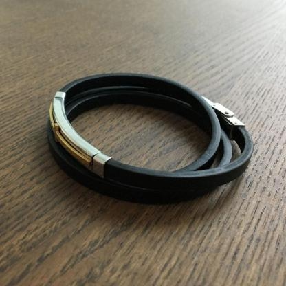 Trendy Genuine Leather Stainless Steel Cross Bracelets for Men, Double Layer Wristband, Jewelry Gift - Personalized Jewel