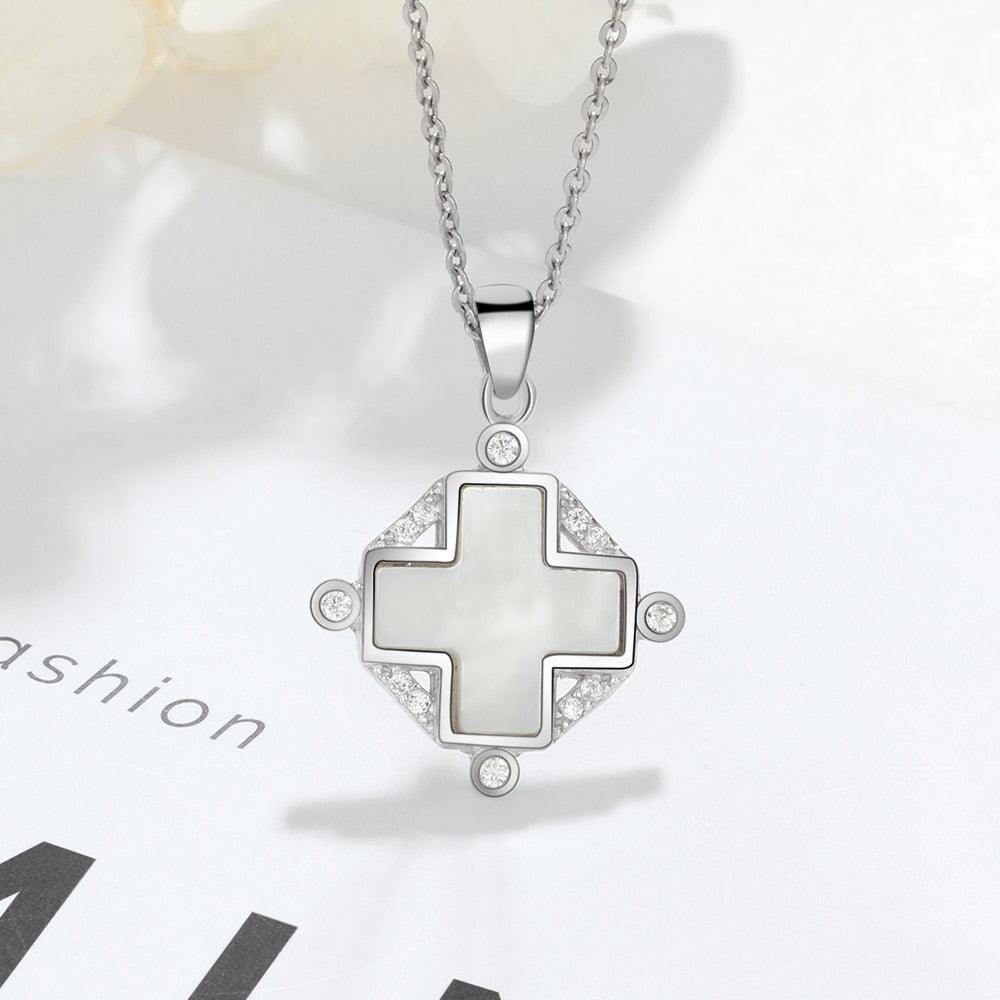 Trendy Pearl Oysters 925 Silver Sterling Cross Pendant for Women New Arrival Jewelry Gift 2018 - Personalized Jewel