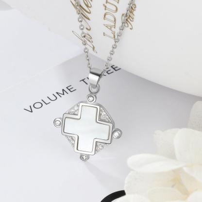 Trendy Pearl Oysters 925 Silver Sterling Cross Pendant for Women New Arrival Jewelry Gift 2018 - Personalized Jewel