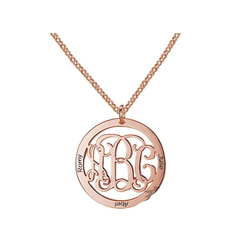 Trendy Personalized 925 Sterling Silver Monogram Necklace Unique Names DIY Best Friend Gift With Box - Personalized Jewel
