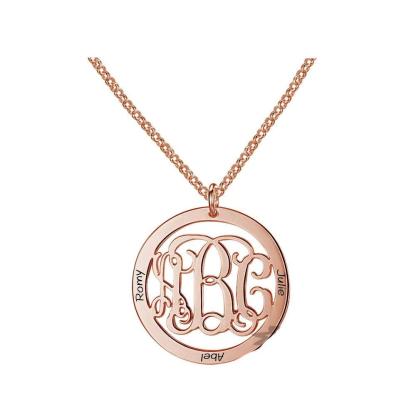 Trendy Personalized 925 Sterling Silver Monogram Necklace Unique Names DIY Best Friend Gift With Box - Personalized Jewel