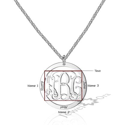 Trendy Personalized 925 Sterling Silver Monogram Necklace Unique Names DIY Best Friend Gift With Box - Personalized Jewel