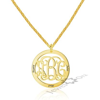 Trendy Personalized 925 Sterling Silver Monogram Necklace Unique Names DIY Best Friend Gift With Box - Personalized Jewel