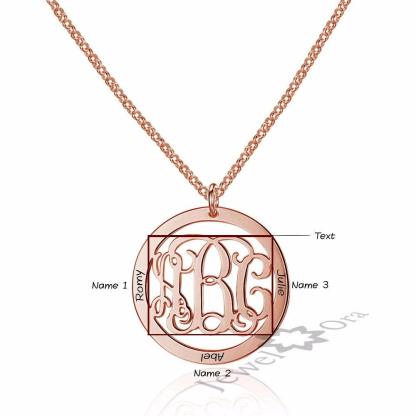 Trendy Personalized 925 Sterling Silver Monogram Necklace Unique Names DIY Best Friend Gift With Box - Personalized Jewel