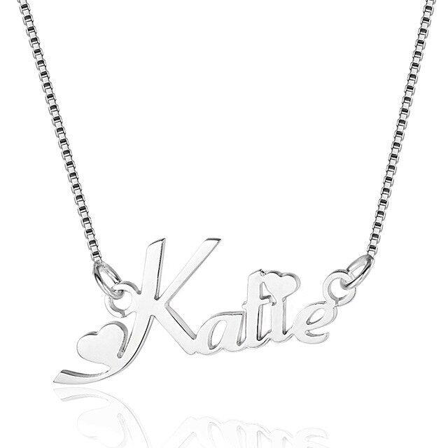 Trendy Personalized Women 925 Sterling Silver Necklace with Customized Russian Name Pendant, Gift for Girlfriend - Personalized Jewel