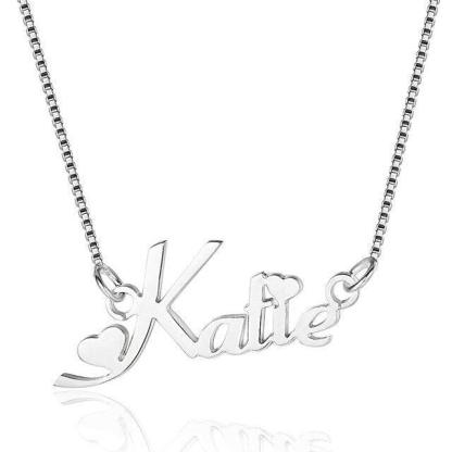 Trendy Personalized Women 925 Sterling Silver Necklace with Customized Russian Name Pendant, Gift for Girlfriend - Personalized Jewel