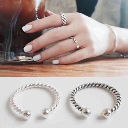 Trendy Real 925 Sterling Silver Open Adjustable Rope Rings for Women –Romantic Jewelry Gift - Personalized Jewel