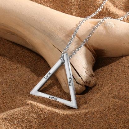 Triangle Jewellery of Power, 3- name Engraved Jewellery, Stainless-Steel Jewellery for Women, Trendy Necklace for Women - Personalized Jewel