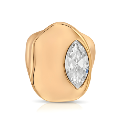 Liquid Crystal Statement Ring with Crystal Accent