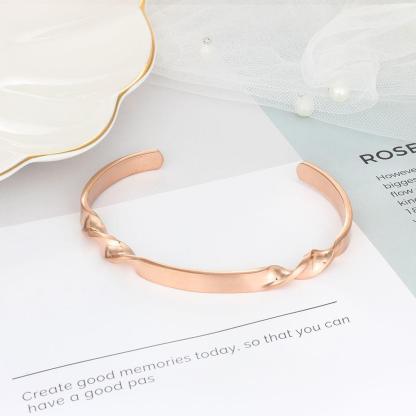 Twisting Shape Personalized Gift Engraved Name ID Bangle For Women Stainless Steel Bracelets & Bangles-Personalized Jewels