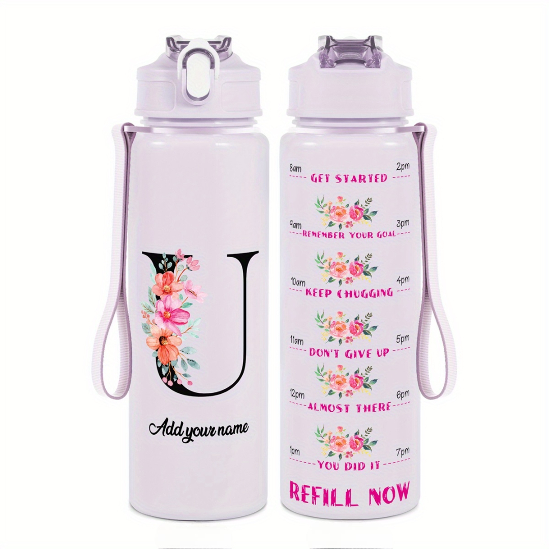 Personalized Water Tracker Bottle With Custom Name