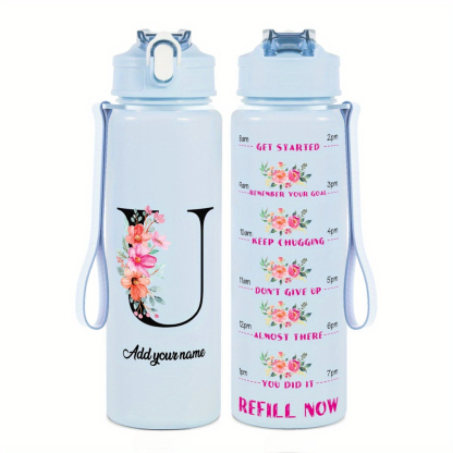 Personalized Water Tracker Bottle With Custom Name