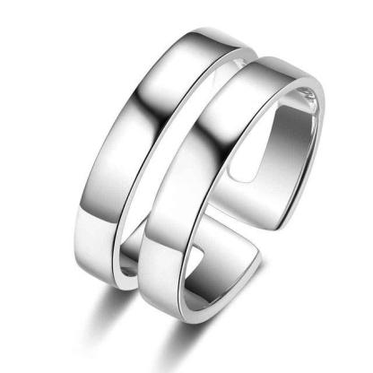 Unisex Personalized Cute Couple Ring, Engrave Two Custom Names, Jewelry Gift for Couples, BFF, & Siblings - Personalized Jewel
