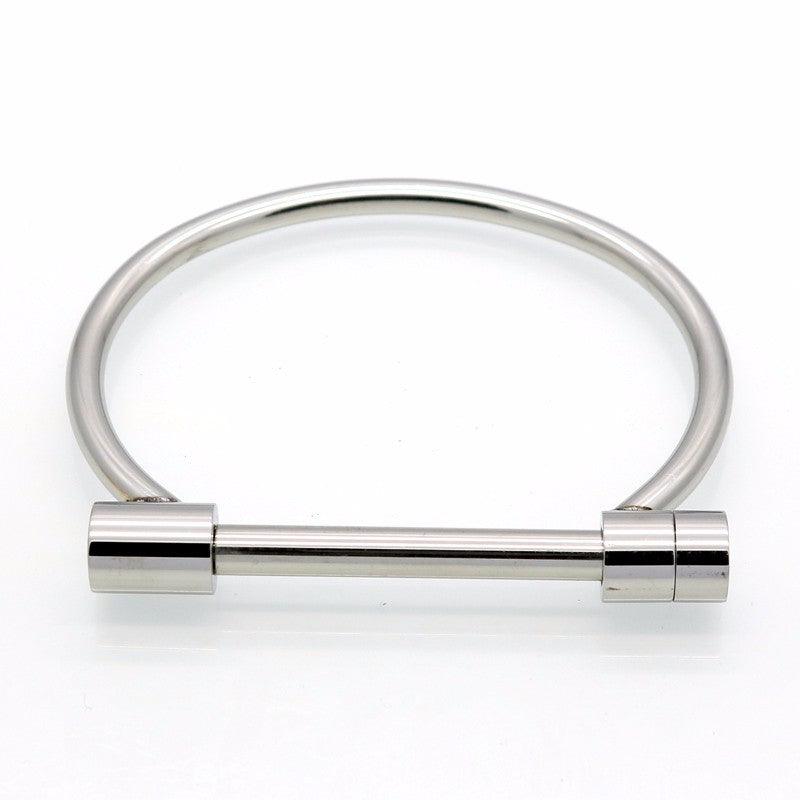 Unisex Shackle Screw Cuff Bangles for Women Punk Black Gun Rose Gold Color 316L Stainless Steel Bracelet - Personalized Jewel