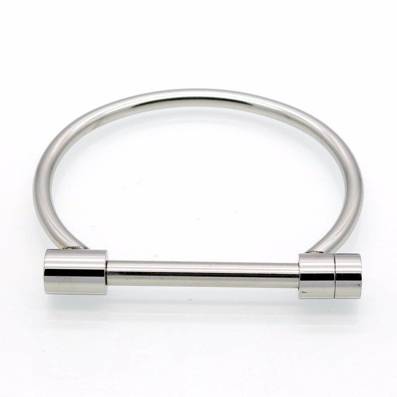Unisex Shackle Screw Cuff Bangles for Women Punk Black Gun Rose Gold Color 316L Stainless Steel Bracelet - Personalized Jewel